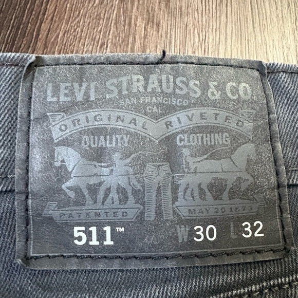 Levi’s 511 Slim Fit Jeans Men’s 30x32 Washed Black - Picture 2 of 11